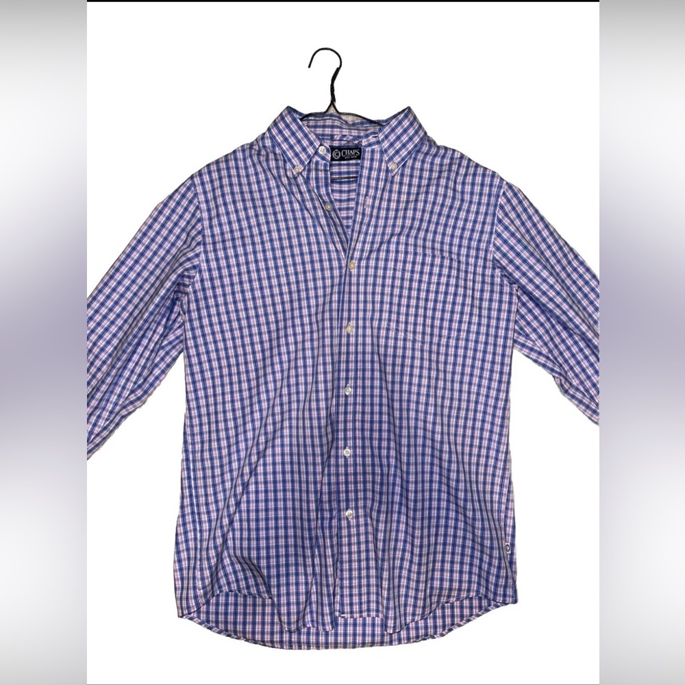 Chaps by Ralph Lauren Men's Button Down Shirt Blue/Pink Plaid Size Medium